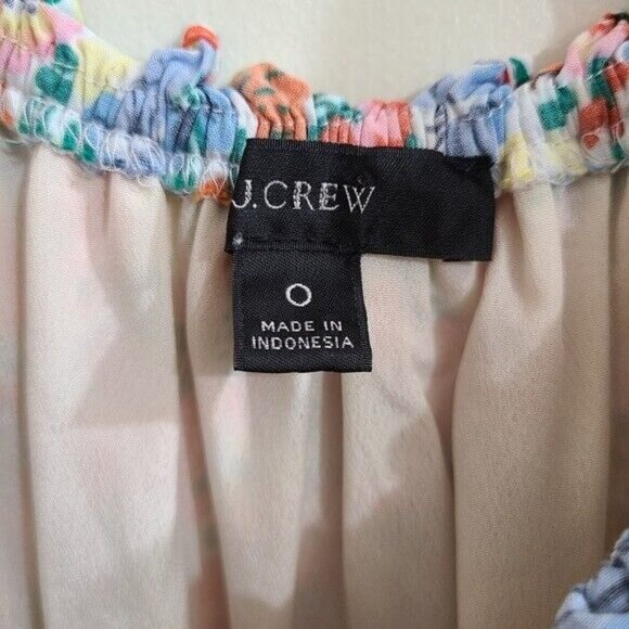 J. Crew Womens Floral Multi-Colored Smocked Midi Dress Size 0 - Picture 8 of 11